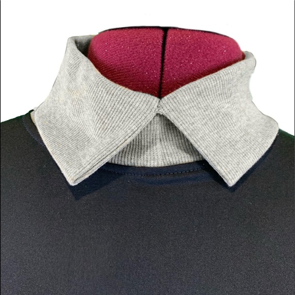 Tang Ling Rui Black A-line Military Style Long Sleeve Collar Dress Women's 4XL - Picture 5 of 6